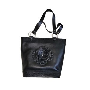 Isabella adams black leather bag EUC